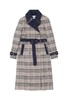 ELLA JADE 格纹翻领束腰长外套 5918 商品缩略图4