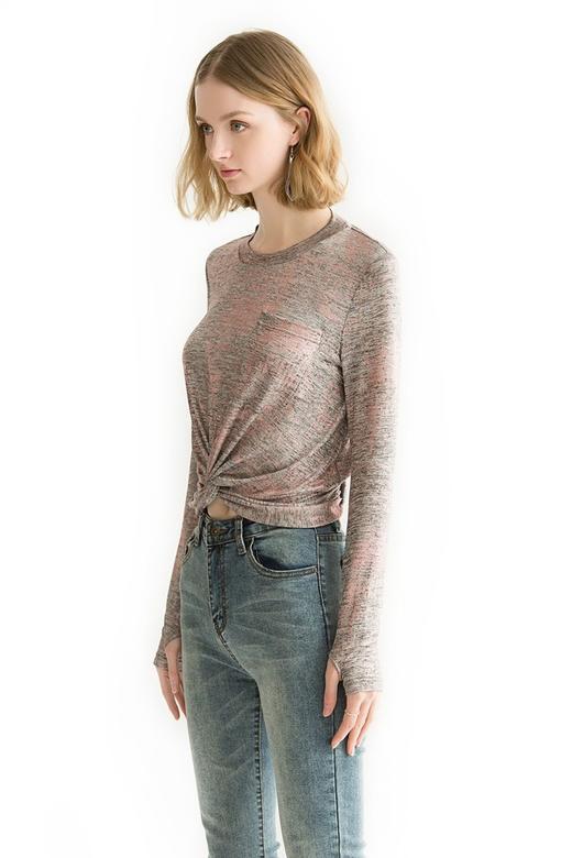 EMC亿美丞 撞色弹力修身上衣 1115 商品图1