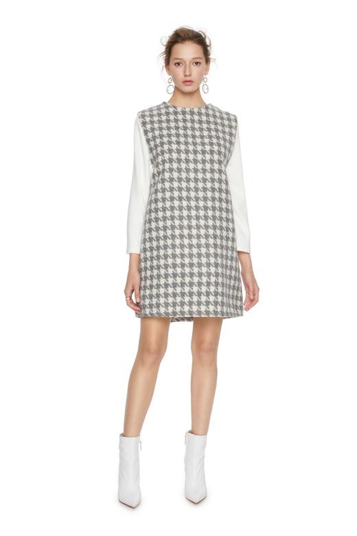 NOIR 千鸟格拼接连衣裙 5845 商品图0
