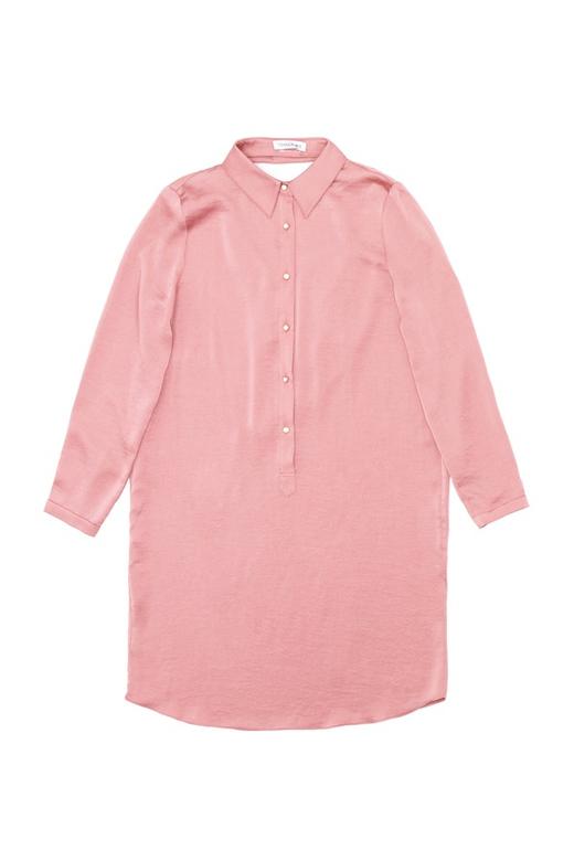 TONGRI曈日 桃粉色缎面长衬衫 5141 商品图4