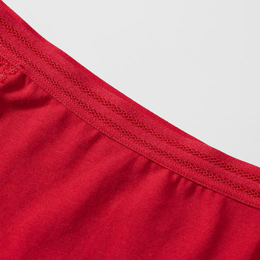 都市丽人基础系列棉质女士内裤三角裤新年本命年红品中腰三角裤LK32C3 商品图2