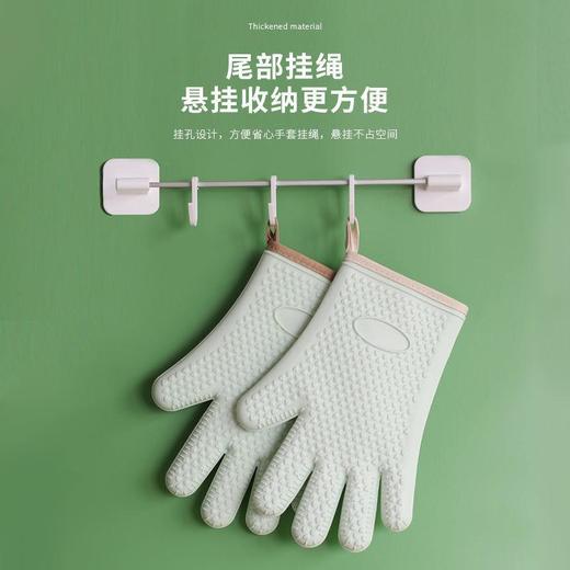 「五层加厚！隔热防烫」防烫隔热手套 厨房用品微波炉烘焙烤箱耐高温硅胶防滑加厚五指灵活 商品图2