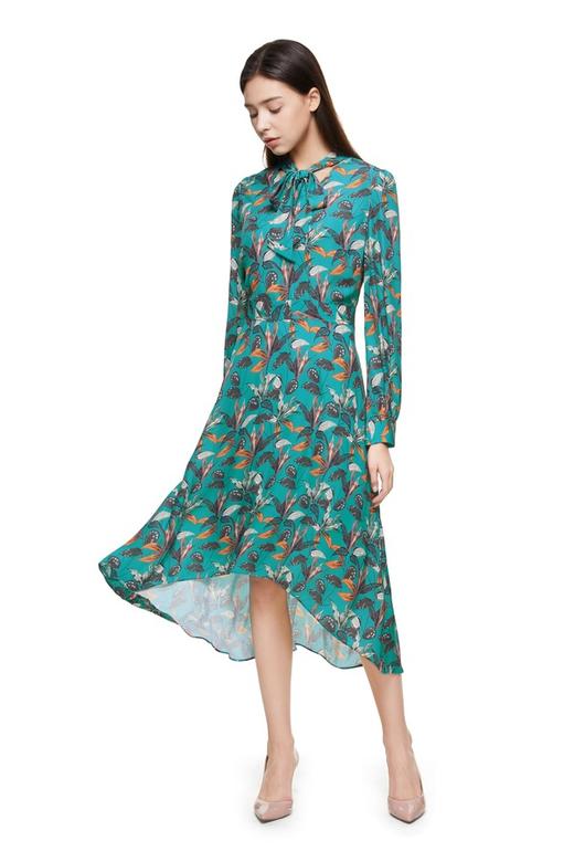 SIA SAYLOR 不规则印花系带连衣裙 8798 商品图1