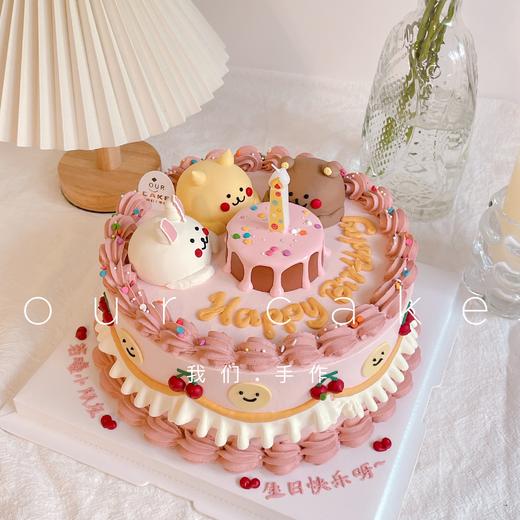 粉色复古小动物蛋糕-低糖处理无添加 商品图0
