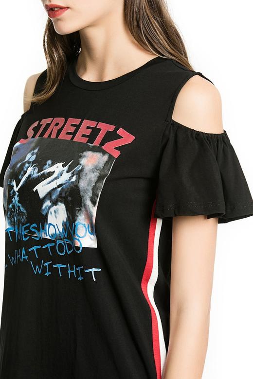 EMC亿美丞 运动感印花露肩连衣裙 1107 商品图4