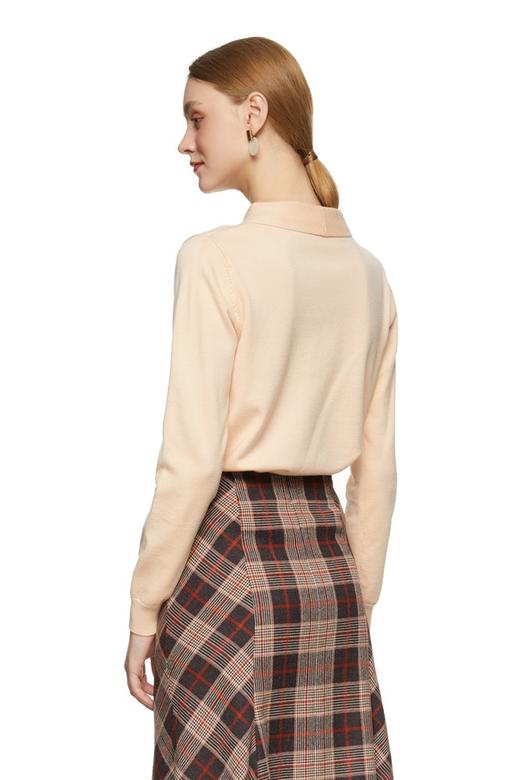 AVA 米色领巾菱形扣毛衫 8848 商品图2