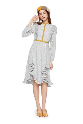 TT.COLOR 花边裙摆印花连衣裙 5022