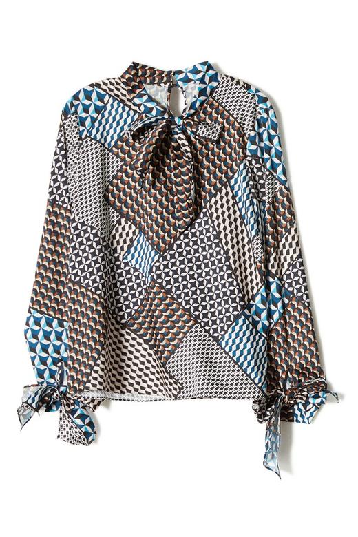 ESTELLICA 几何印花系带衬衣 8831 商品图4