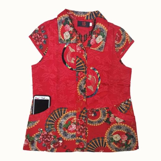 B7360妈妈装春秋薄款马甲中老年女装短款外套老年人坎肩民族风大码背心 商品图7