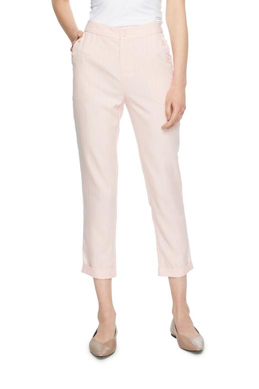 TONGRI曈日 条纹卷边粉色高腰裤 5154 商品图0