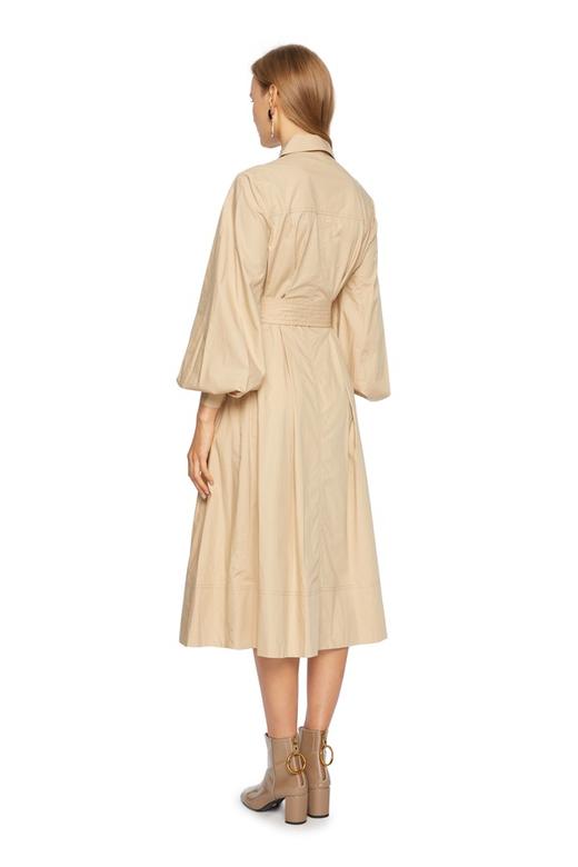 URBAN REVIVO 米黄色束腰连衣裙 5184 商品图1