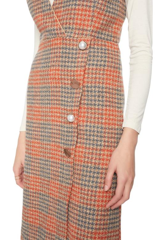 NOIR 千鸟格混色背带裙 5834 商品图2