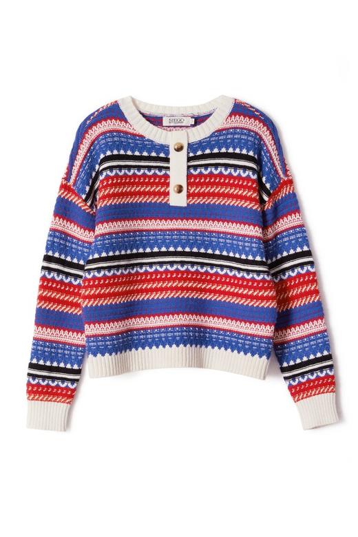 SIEGO 民族风混色套头上衣 8713 商品图4