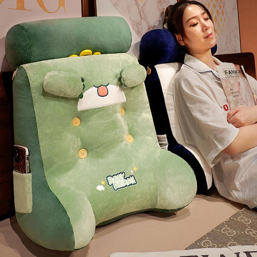 「四款配色！加高加厚」卡通床头靠垫 加高加厚可拆洗腰靠三角枕多功能床上用品午睡枕沙发靠枕居家布艺 商品图0