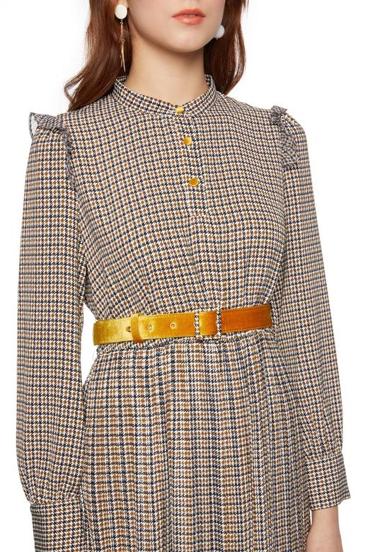 Betu百图 拼色千鸟格束腰连衣裙 5248 商品图2