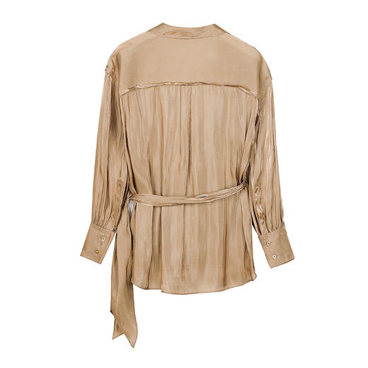 小翻领叠搭系带衬衫 商品图2