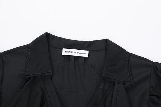 前胸花边泡泡袖衬衫 商品图3