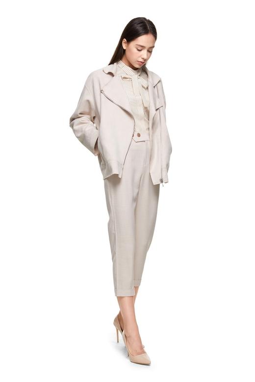 LNNNS 米色条纹系带衬衣 8789 商品图1