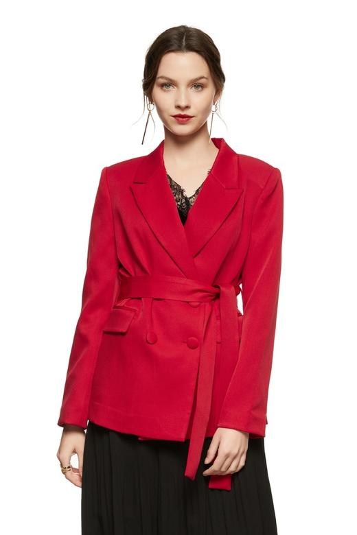 SIA SAYLOR 红色束腰西装外套 8701 商品图0
