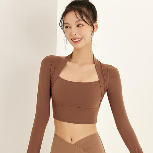 跃牌【化蝶双飞】系列带胸垫跑步普拉提训练运动健身服SYFTM0085（可拆胸垫） 商品图0