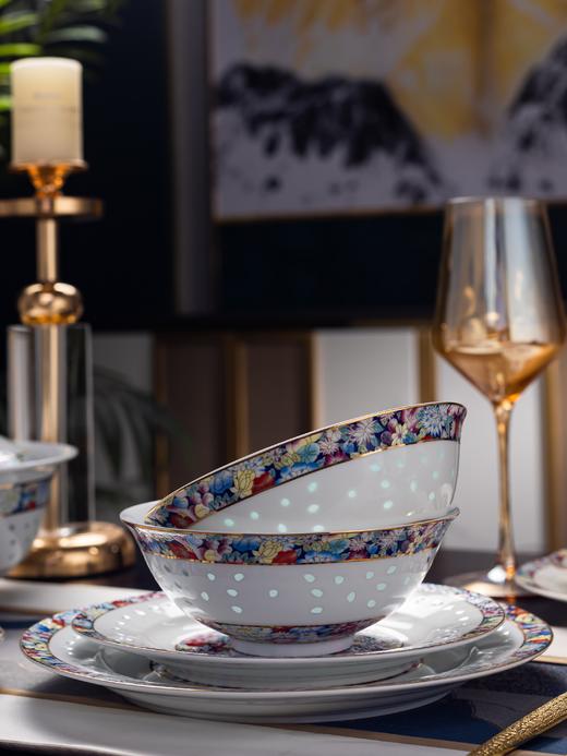 富玉 景德镇陶瓷 餐具套组 家用玲珑瓷 万花餐具 商品图6