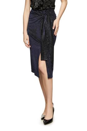 ELLA JADE 开衩系带金属半身裙 8753