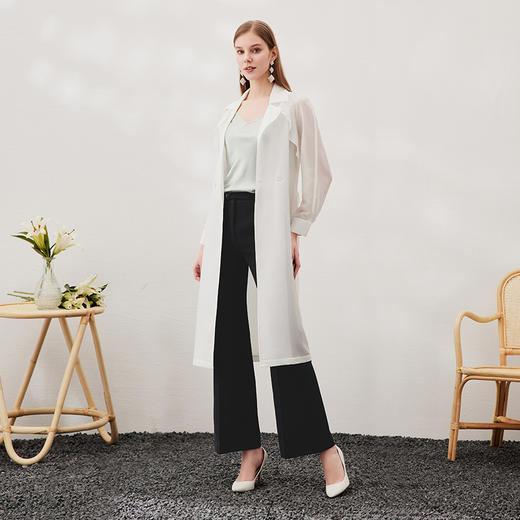 EITIE爱特爱春夏新款长袖轻薄时尚长款风衣薄款外套7004701 商品图2