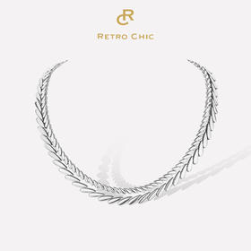 【孙怡&刘忻&惠英红&程潇&侯佩岑&歌手陈粒同款】Retro Chic 意大利复古时尚首饰 银色麦穗项链