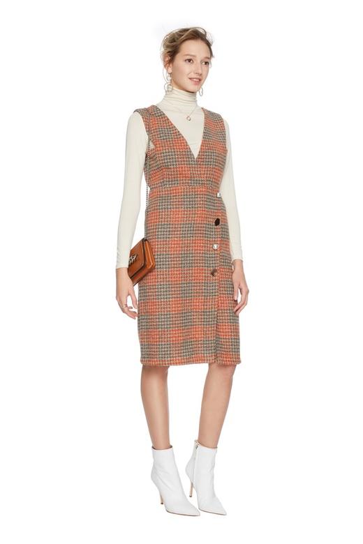 NOIR 千鸟格混色背带裙 5834 商品图3