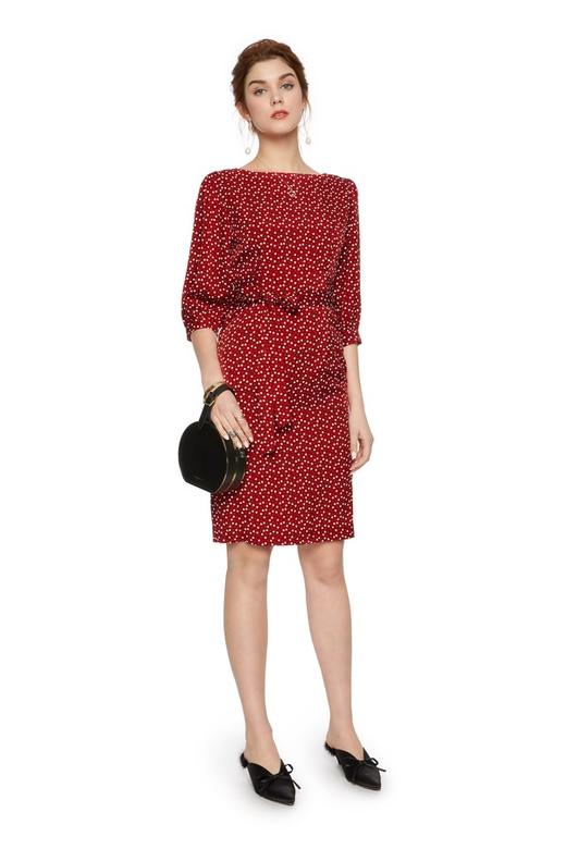 SUMMER & SAGE 爱心印花束腰连衣裙 5699 商品图3