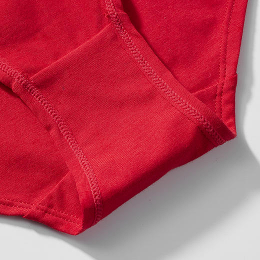 都市丽人基础系列棉质女士内裤三角裤新年本命年红品中腰三角裤LK32C3 商品图3