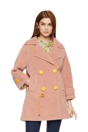 AUGUST 1 EIGHT 翻领糖果扣羊毛大衣 5220