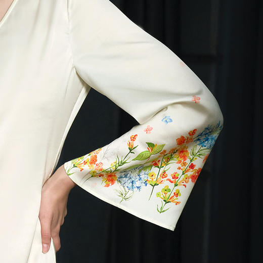 Solo seta22姆米重磅真丝睡裙女长袖桑蚕丝家居服丝绸优雅连衣裙 商品图4