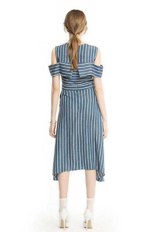 NOIR 条纹挖肩弧形连衣裙 1092 商品图2