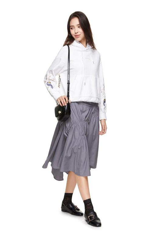 L.Fleuri 不规则松紧褶裥半身裙 8761 商品图1