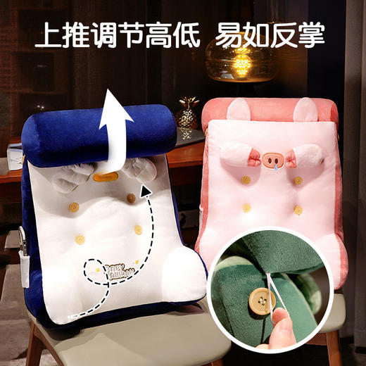 「四款配色！加高加厚」卡通床头靠垫 加高加厚可拆洗腰靠三角枕多功能床上用品午睡枕沙发靠枕居家布艺 商品图3