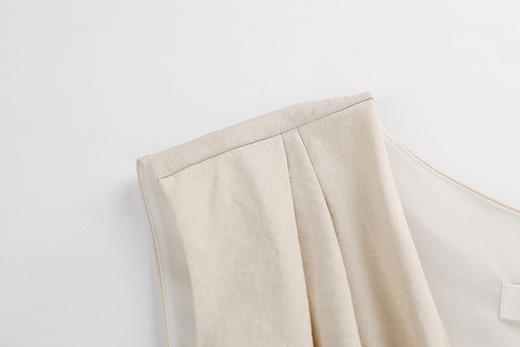 不对称肩带溢边拼接连衣裙 商品图4