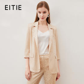 EITIE爱特爱春夏新款复古印花修身西装领外套7003702
