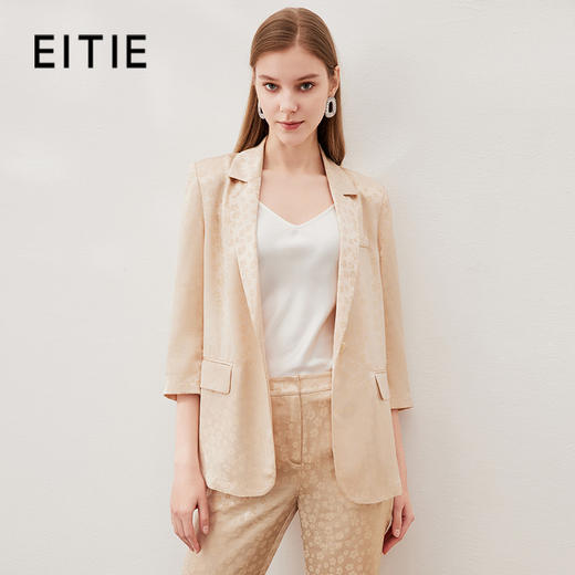 EITIE爱特爱春夏新款复古印花修身西装领外套7003702 商品图0