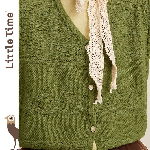 littletime女童马甲小背心春秋季2023新款韩版儿童无袖毛衣小开衫 商品图1