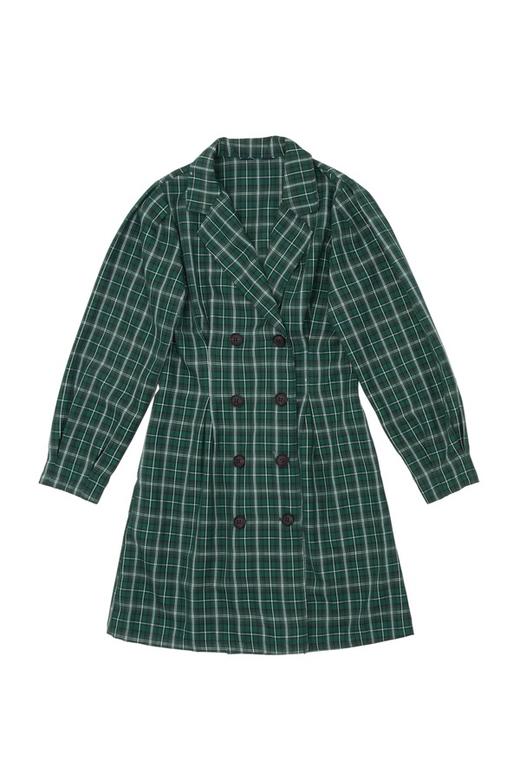 HAYES 绿色格纹插袋连衣裙 5447 商品图4