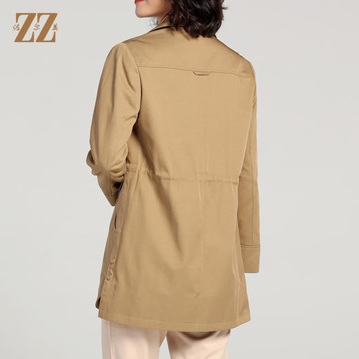 佐尔美2023春季新款 经典简约百搭收腰中长风衣女E23FZ08 商品图4