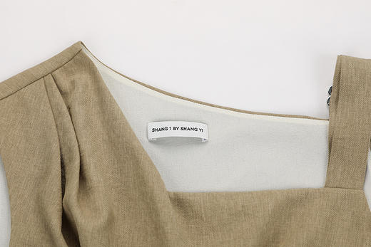 不对称肩带溢边拼接连衣裙 商品图3