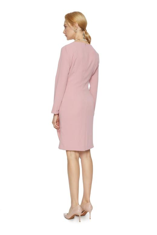 SUMMER & SAGE 荷叶边饰粉色连衣裙 5708 商品图1