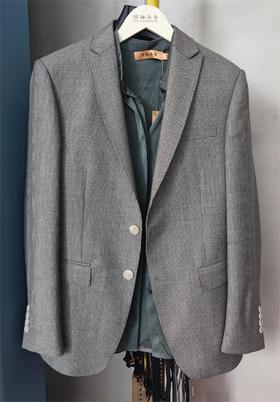 男装修身西服套装/单西 霸道总裁范 灰十字纹 进口稀缺面料 J204M4662