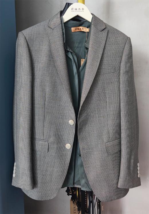 男装修身西服套装/单西 霸道总裁范 灰十字纹 进口稀缺面料 J204M4662 商品图0