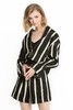 ROSEHOO 黑白撞色竖条纹夹克 1164 商品缩略图0