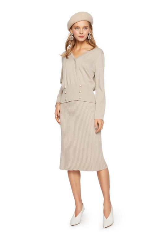 WEN&VI 纽扣饰V领针织套装 5540 商品图0