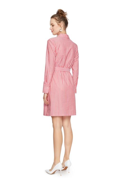 Y.SING衣香丽影 斜扣条纹束腰衬衫裙 5934 商品图1