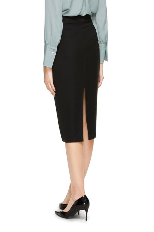 EVA OUXIU伊华欧秀 圆环珍珠扣饰开衩半裙 8776 商品图2